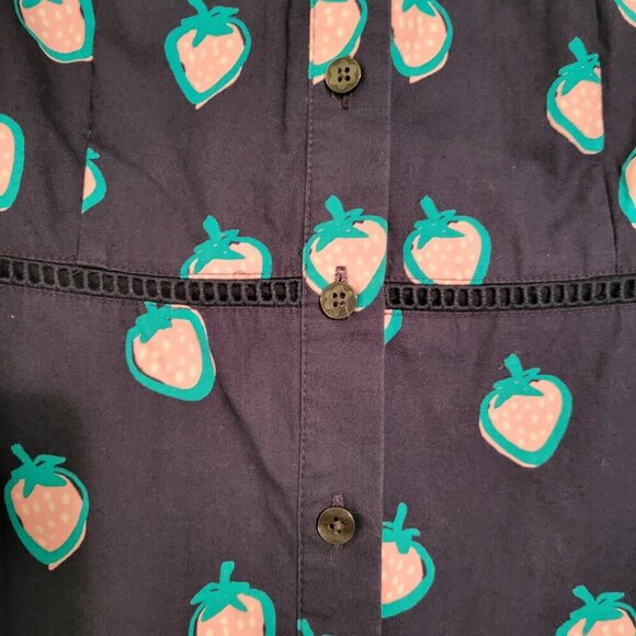 Draper James Navy Strawberry Print Midi Dress - Picture 4 of 16